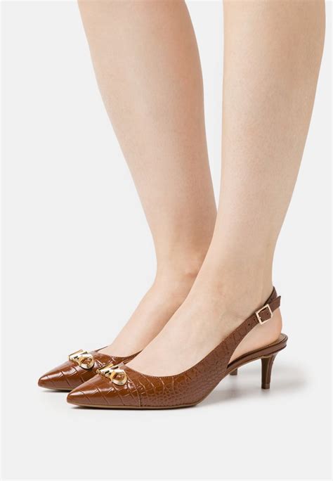 michael kors pumps cognac|Michael Kors kitten heel pump.